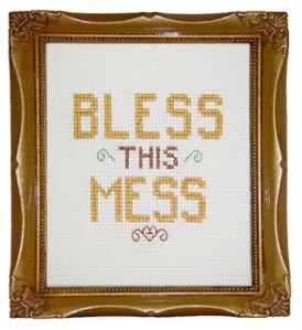 Bless This Mess Embroidery Single
