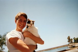 Dixie enjoying the great outdoors with her uncle Bud:)