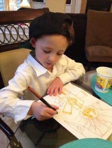 Doc hard at work creating one of a kind valentines. :)